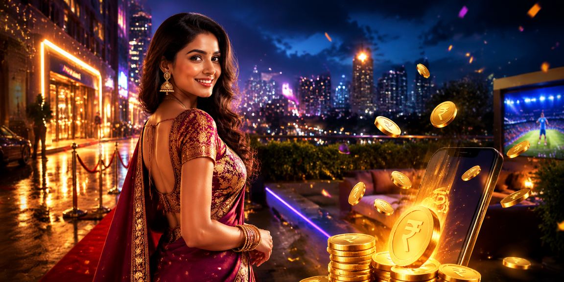 Young Indian woman enjoying Teen Patti game online on phone at night